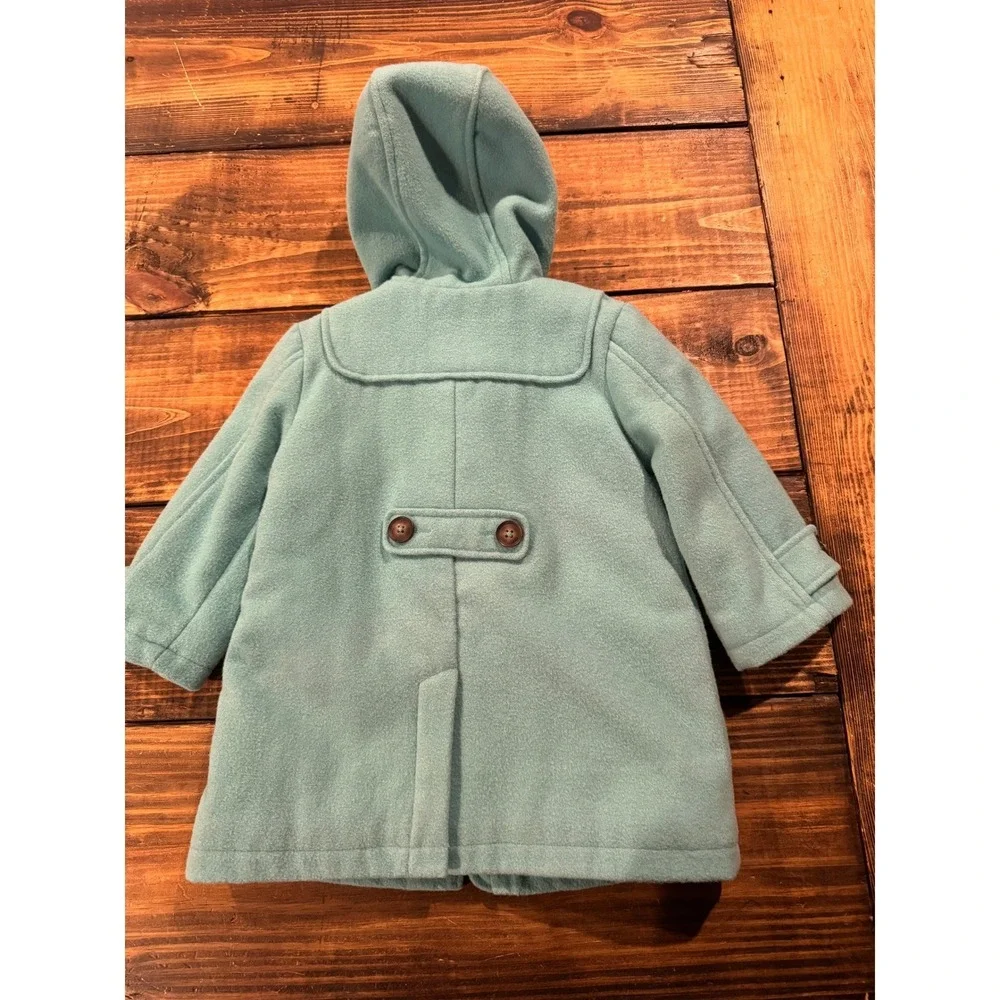 Boden Kids‎ Turquoise Wool Blend Hooded Duffle Coat Toggle Jacket 2-3Y 98cm